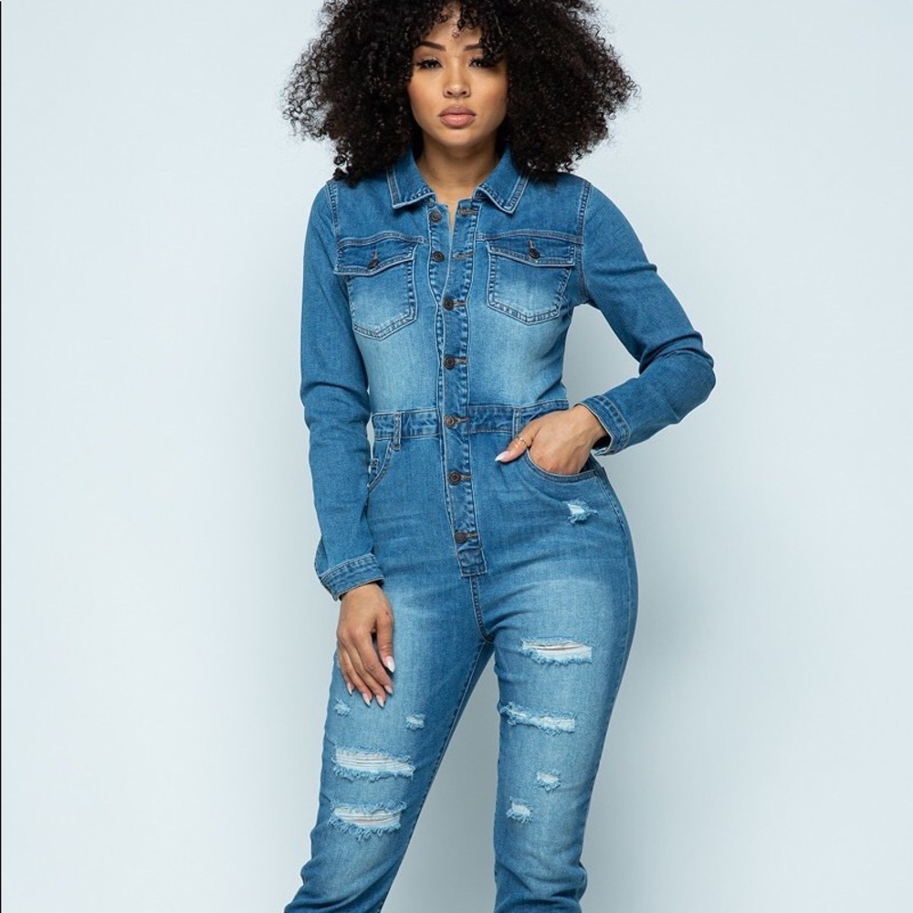 ✨Host Pick✨Jean Jumpsuit - Picture 2 of 10